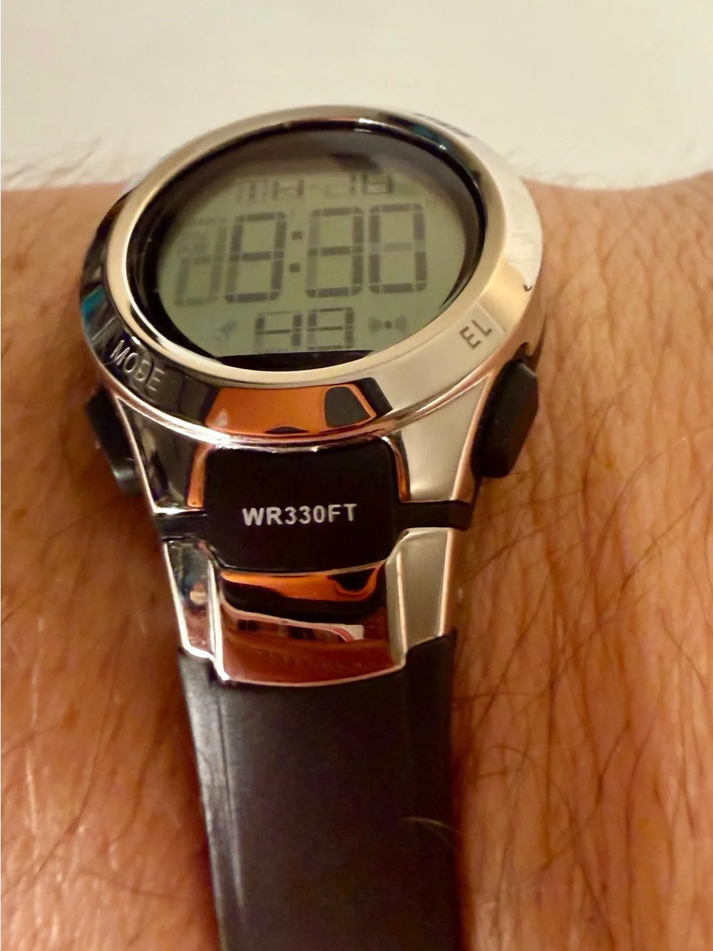Armitron Sport Watch Women Digital Chronograph  27mm Silver Tone Black 45/7012